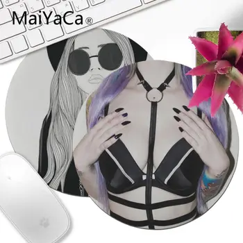 

MaiYaCa Funny Girly Pastel Witch Gothjpg Durable Rubber Mouse Mat Pad Round mouse pad 22x22cm 20x20cm