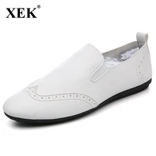 Мужчины Мокасин Мокасины Мужчины обувь Повседневная Поскользнуться на Brogue стиль Мода Белый Черный Вождения обувь Мужчин плоские туфли ST57