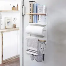 

Refrigerator Magnet Towel Rack Roll Paper Holder Beer Opener Key Hanger Hooks Makeup Cosmetic Organizer Bottle Jars Shelf S35