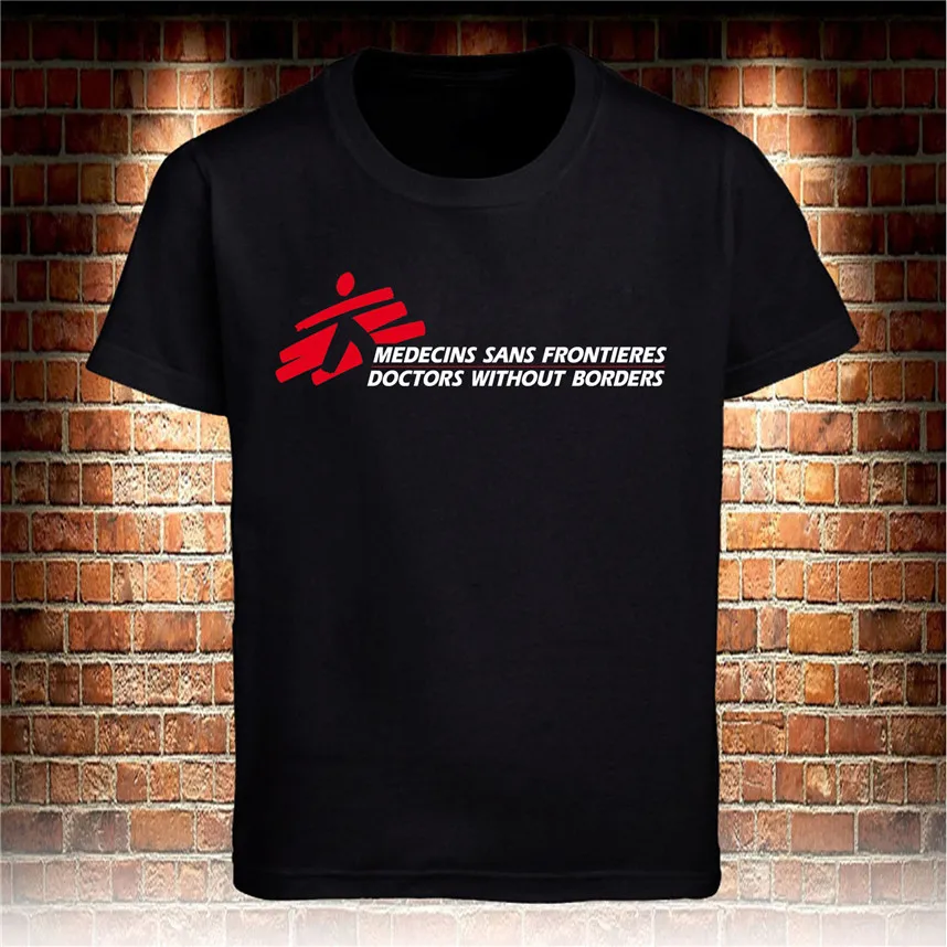 

Black TShirt MSF Medecins Sans Frontieres Grey White Men's Tee Size S 5XL Cool Casual Confortable T Shirt Men Unisex Fashion