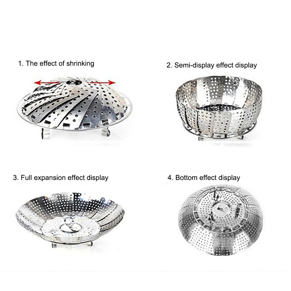 Складное блюдо пища на пару корзина сетка растительная пища Пароварка отпариватель расширяемый кухонный инструмент
