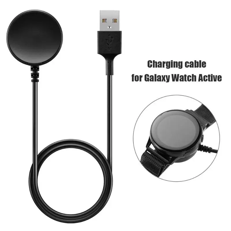 1 м беспроводной USB напульсники Зарядное устройство Док-станция для samsung Galaxy Watch активный смарт-Браслет зарядный кабель зарядная базовая станция