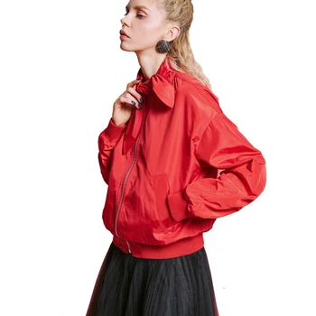 

2019 Spring Jacket Women Short Loose Jackets Basic Casual Jacket Long Sleeve Zipper Coat Outerwear casaco feminino LX403