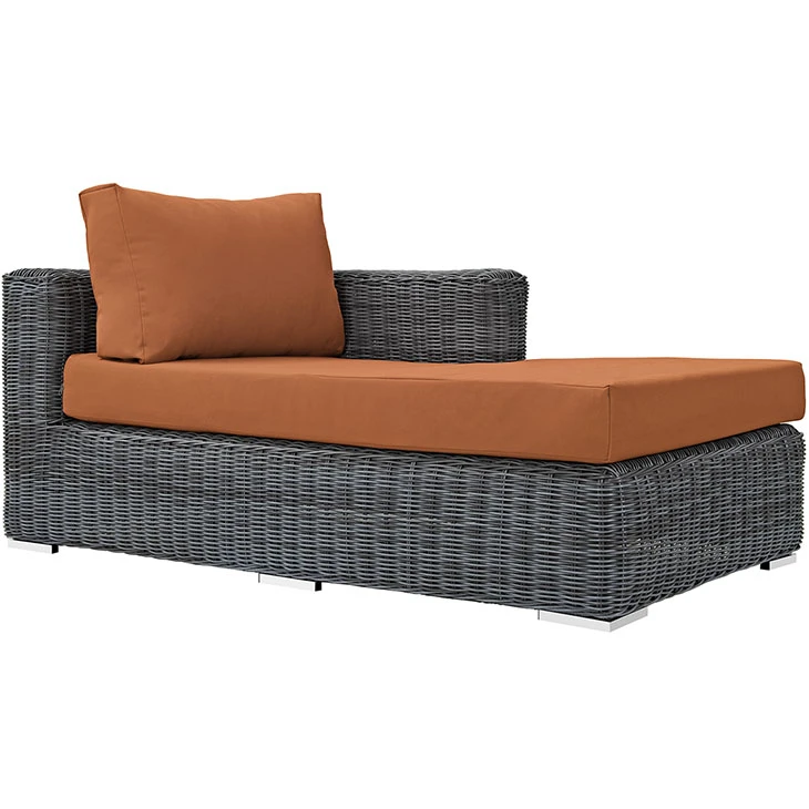 Summon Outdoor Patio Sunbrella? Right Arm Chaise, Canvas Tuscan (1)