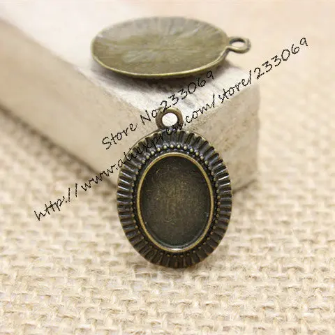 

30pcs/lot Antique Bronze Simple Oval Cabochon Settings Pendant Blanks 17*25mm (Fit 10*14mm DIA) Fit Jewelry Diy T0136