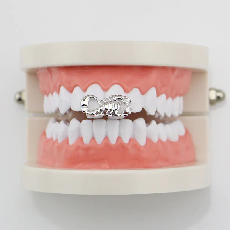 Factory Price Hip Hop Teeth Grills Gold Tooth Grills Dental Scorpion Animal Teeth Caps Mouth Body Jewelry Vampire Gift (18)