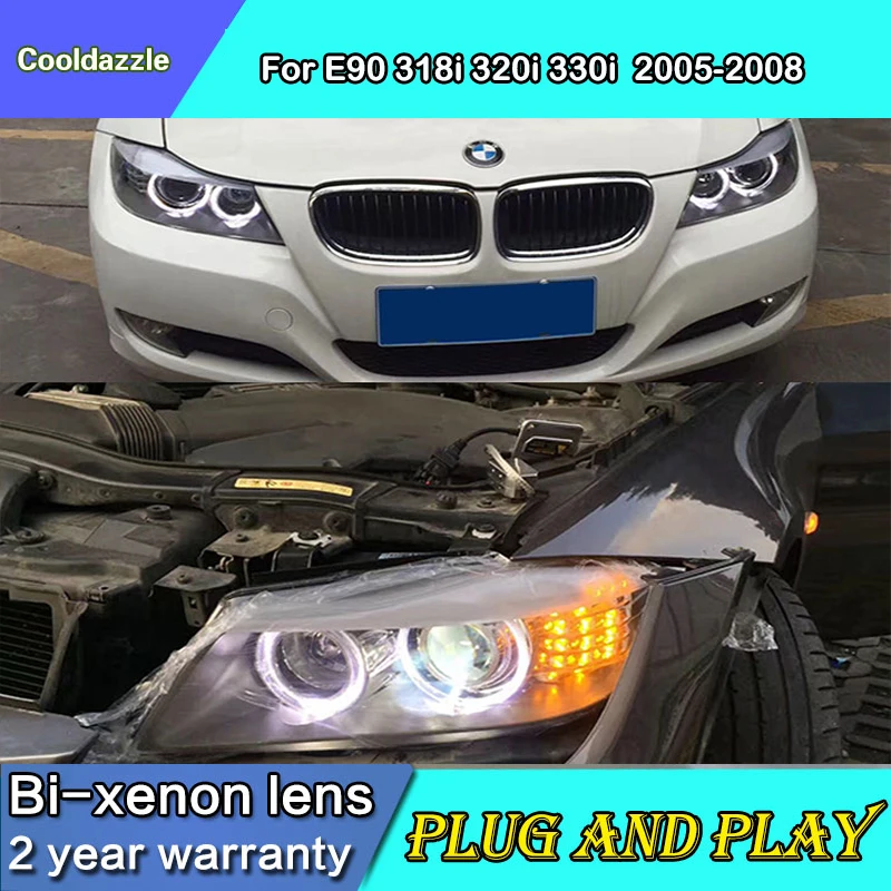 Стайлинга автомобилей чехол для BMW E90 330I 320I 318i Led Ангельские глазки фара 2005 2006 2007 2008