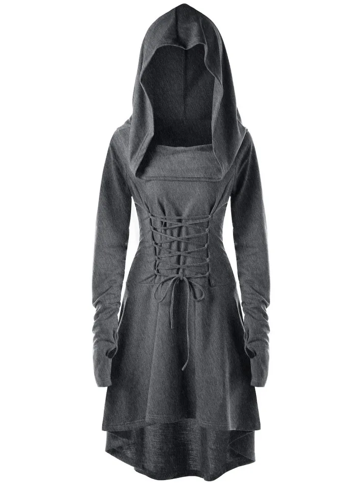 S-5XL платье с капюшоном для женщин среднего возраста Ренессанс Хэллоуин Охотник Арчер костюмы для косплея Винтаж средневековые повязки вечерние Vestido