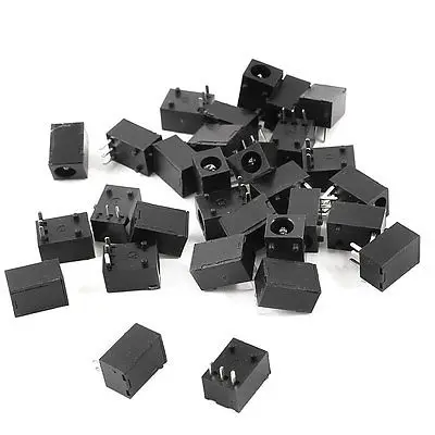 

30 Pcs Black 3 Pin 3.5mm x 1.3mm DC Power Jack Socket PCB Mount Connector DC-003