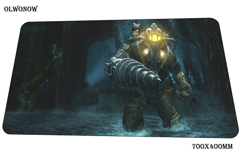 Bioshock коврик для мыши 700x400x3 мм игровой коврик для мыши большой коврик для геймера с обработанным краем компьютерная настольная клавиатура со встроенной мышью толстые большие игровые коврики - Цвет: size 700x400x3mm
