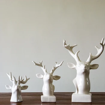 

Contemporary contracted Ceramic Deer Head Ornaments sitting room porch Home Decor Gifts