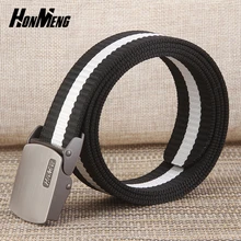 

[HONMENG]New 2017 Belts Men High Quality Canvas Belt Casual belts fast dry Plastic Automatic Buckle