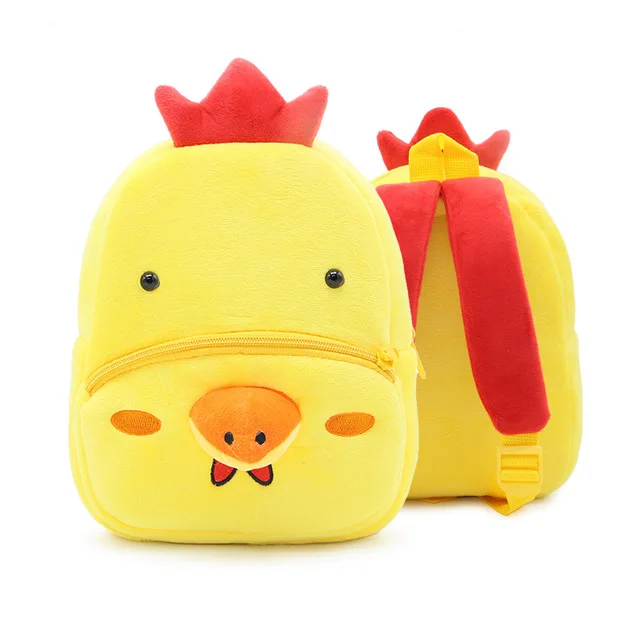 3D Cartoon Plush Children Backpacks Animal Kids Backpack Girls Boys Backpacks - Цвет: chick