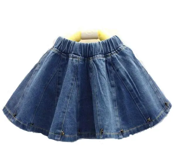 Новые повседневные джинсовые юбки для маленьких девочек милое мини-платье с вышивкой розы для девочек, детские универсальные джинсы, юбки Летняя одежда для маленьких девочек - Цвет: Небесно-голубой