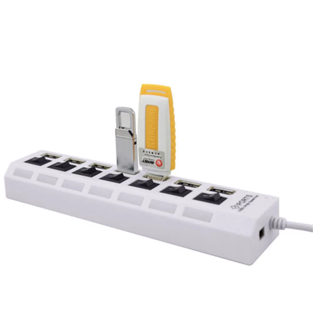 7 Ports High Speed USB Hub 480 Mbps USB 2.0 Hub On/Off Switch Hub USB Splitter For PC Laptop Computer Peripherals Accessories