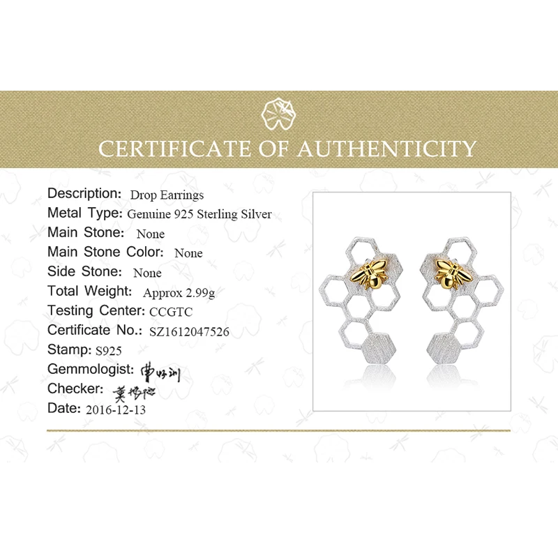 Lotus-Fun-Real-925-Sterling-Silver-Natural-Creative-Handmade-Fine-Jewelry-Honeycomb-Home-Guard-Dangle-Earrings