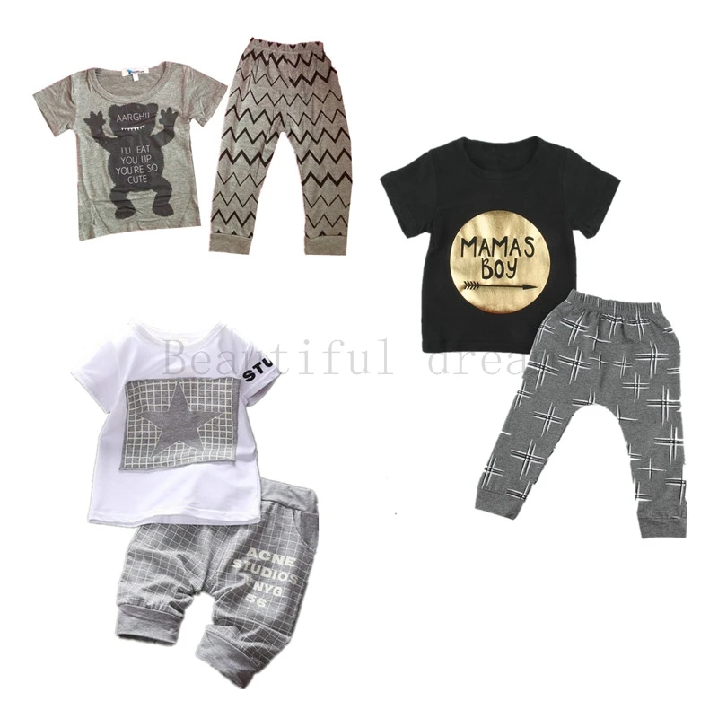 Baby Boys Clothes Suit Toddler Boys Clothing Set Baby Summer Outfit 2PCS T-Shirt+ Pant Baby Children Set Baby Outerwear