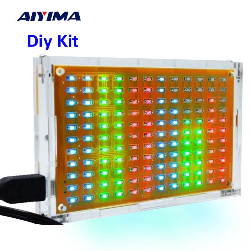 

Aiyima LED Music Spectrum Analyzer Audio Level Meter /MP3 PC Amplifier Audio Indicator Diy Kits
