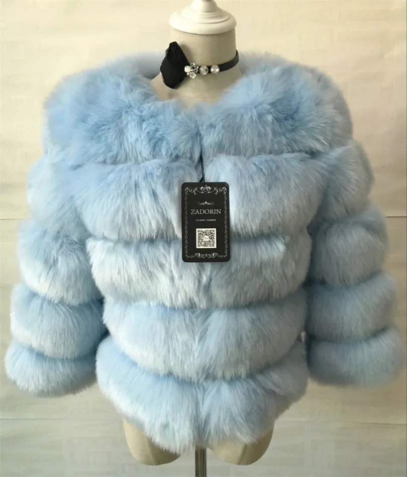 Искусственная искусственная меховая Шуба Меховая куртка женские зимние пальто плюс размер 4XL XXXL фуффи куртка искусственный мех пальто искусственный мех - Цвет: Небесно-голубой