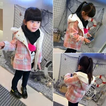Fashion Girls font b Coats b font And Jackets Winter 2017 Kids Baby Girls Plaid font