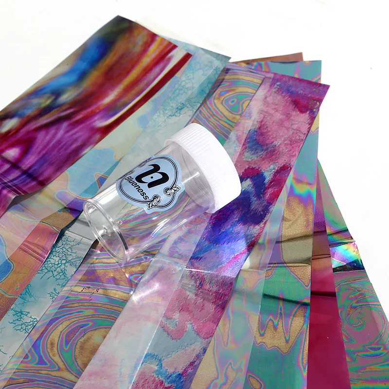 

Blueness 3D Laser Design Transfer Foils Stickers 12Rolls Nails Art Decorations Accessories Manicure DIY UV Gel Adhesives Decals