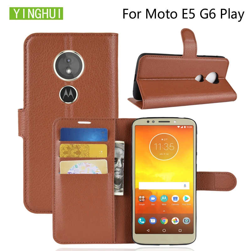 YINGHUI для Motorola Moto E5 G6 Play 5 2 &quotЧехол кожаный флип-чехол телефона кошелек