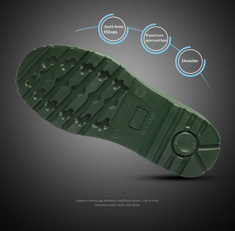 Черная Повседневная Рабочая защитная обувь; мужские военные ботинки со стальным носком; промышленная обувь; нескользящая обувь; подошва; прокол; дышащий светильник
