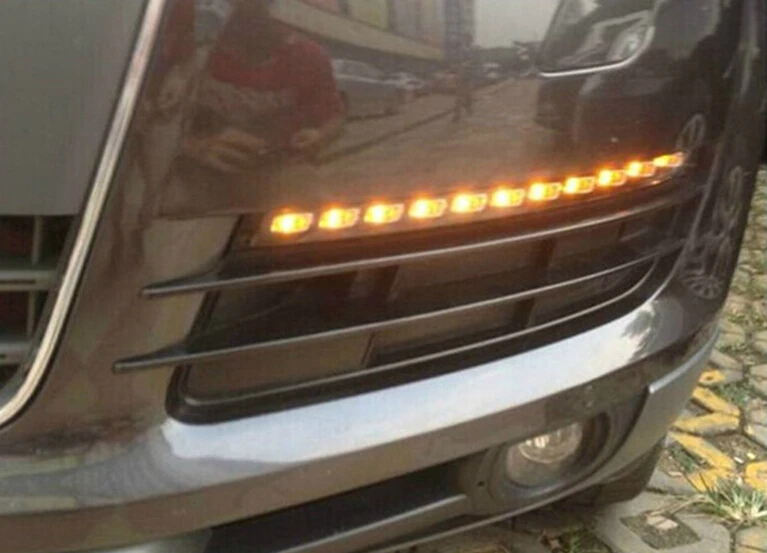 Автомобильный задний бампер противотуманный фонарь для DRL Audi Q7 дневной свет 2007 2008 2009 2010 2011 год автомобильные аксессуары светодиодные фары для audi Q7 противотуманных фар