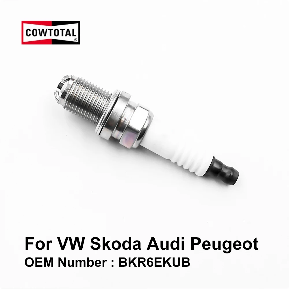 

COWTOTAL Nickel Alloy Spark Plug BKR6EKUB for BMW 3 Series VW Golf Passat Audi A4 A6 A8 Skoda Superb Fabia Peugeot 306 605