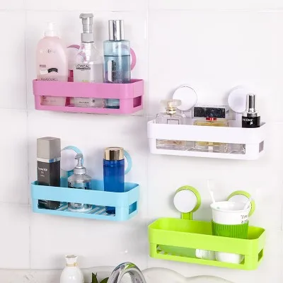 

Multifunctional Bathroom square strong double suction cup shelf The bathroom toilet received storage rack 26*11*7cm