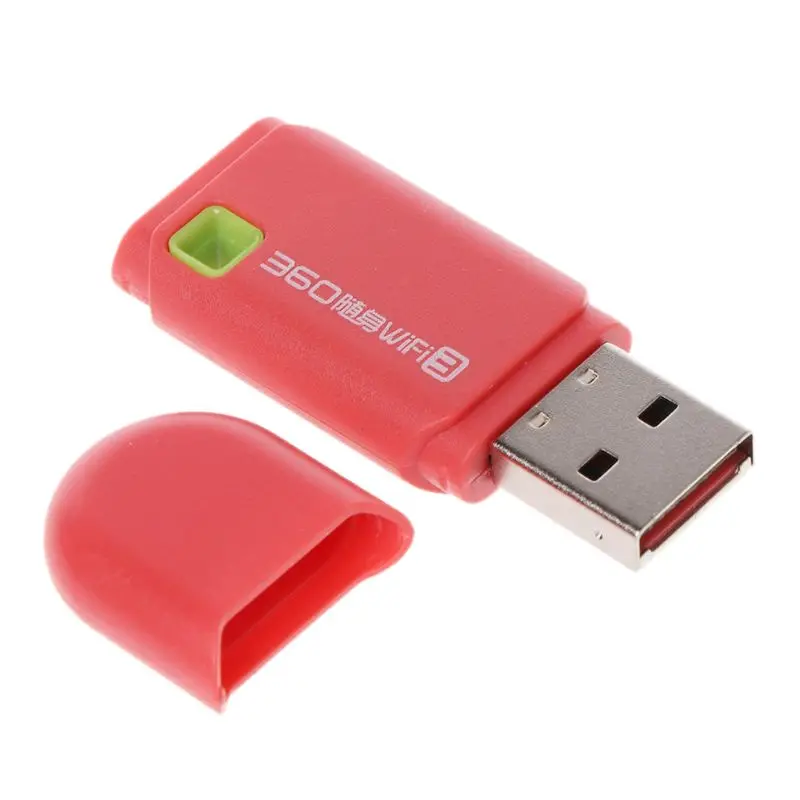 Мини 300 Мбит/с 360 USB беспроводной WiFi WLAN Сетевой адаптер для ПК ноутбук ключ Windows 10 8 7XP использование - Цвет: RED