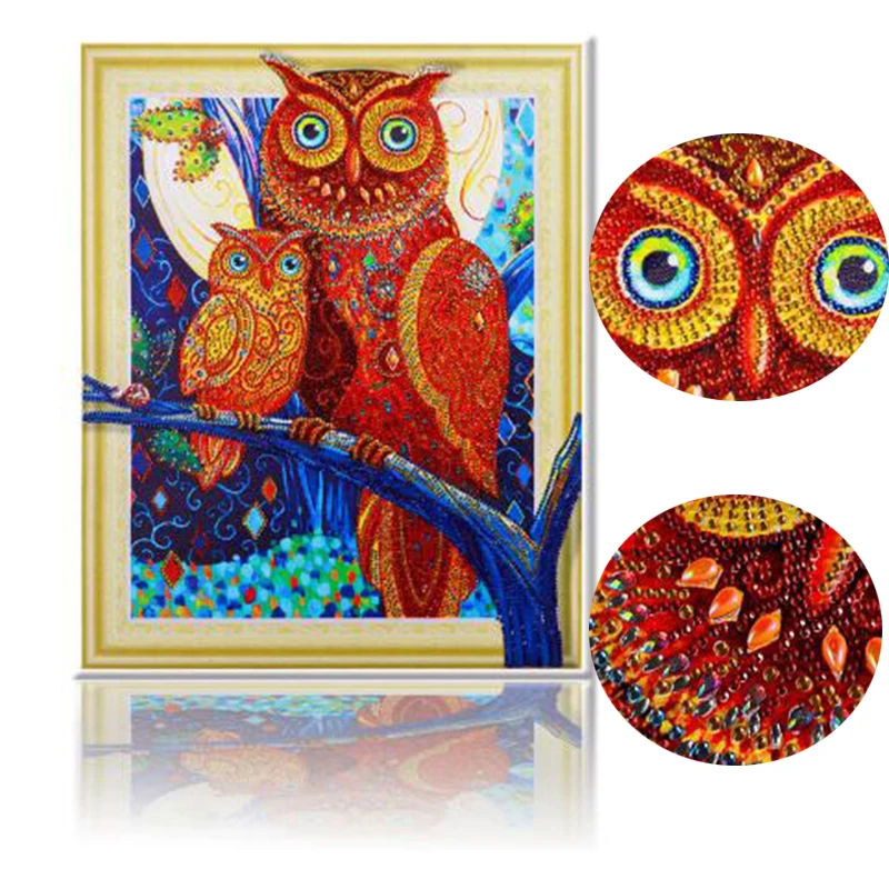 Special Shape Diamond Painting Owl Embroidery Full Kit Sale Picture Of Rhinestone Diy Daimond Mosaic Cross Stitch gift | Дом и сад