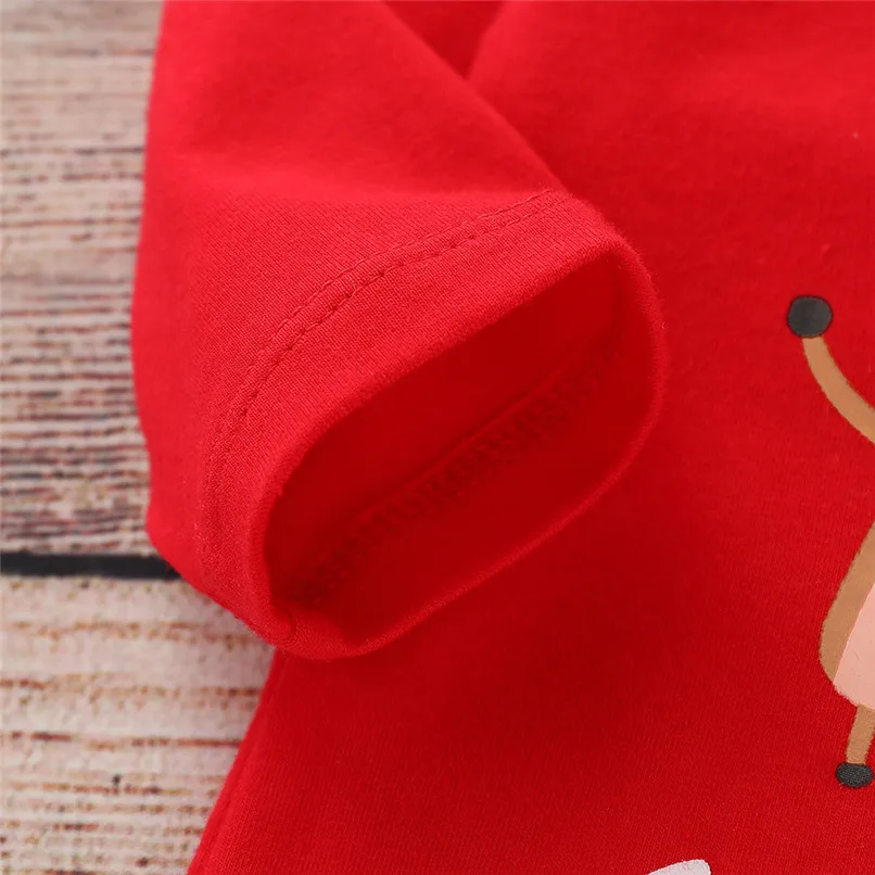 Рождественская одежда для малышей, одежда для малышей платье с длинными рукавами для маленьких девочек с надписями и изображениями героев мультфильмов; с принтом комбинезоны детские одежда# BL0
