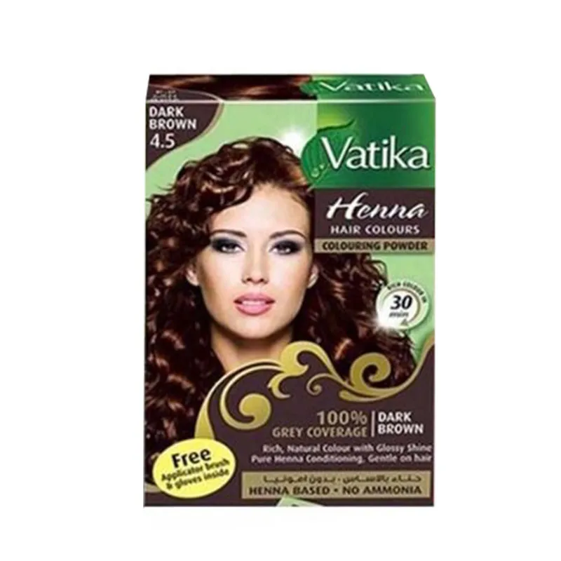 Модная Vatika Высококачественная чистая натуральная краска для волос хна Временная Краска для волос женский шампунь для бороды и бровей быстрая краска для ухода за волосами - Цвет: dark brown