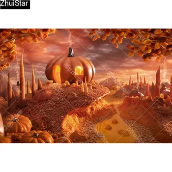 

Full Square 5D DIY Diamond Painting " Pumpkin World" Embroidery Cross Stitch Mosaic Home Decor Gift CJ24