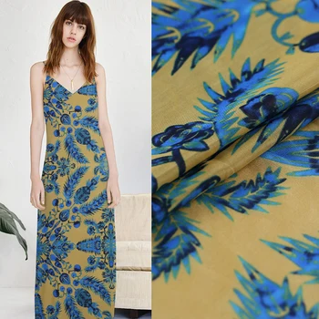 

Spring and Summer 140 Wide-width Printed Silk and Cotton Fabric Silk Clothing and Skirt Fashion Fabric Printed Silk