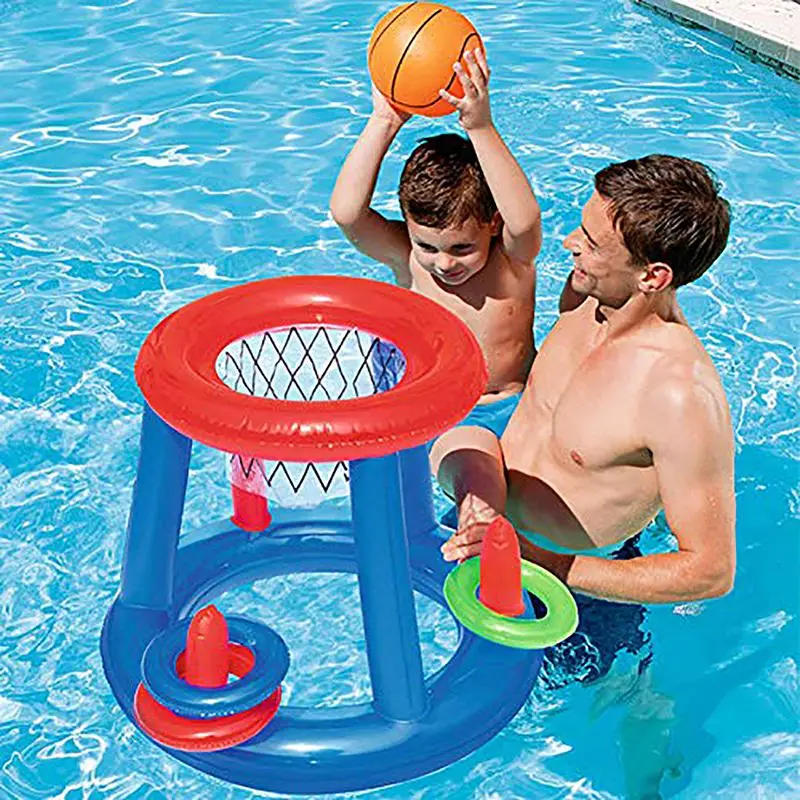 

Swimming Pool Basketball Hoop Lightweight Portable Folding Inflatable Floating Water Sports Games Beach Party Children