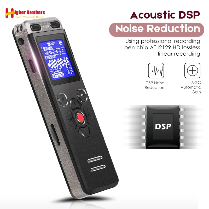 

Professional Mini Digital Voice Audio Recorder Smart Sound Control Noise Reduction HD HIFI Music MP3 Player TF Card 32G Extend