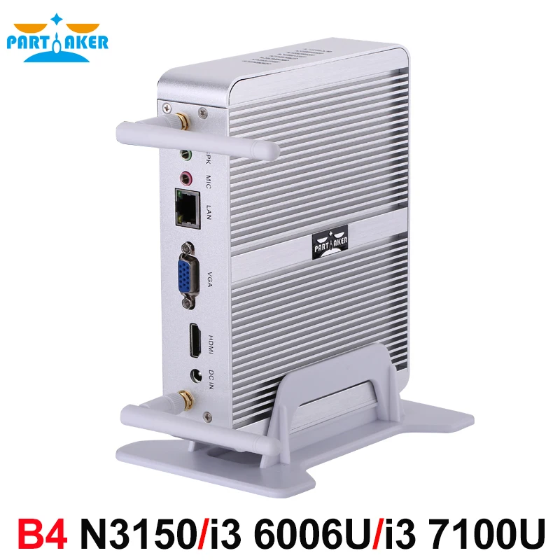  Partaker B4 Intel 14nm Quad Core N3150 Dual Core i3 6006U i3 7100U Processor HTPC Mini Pc with HDMI