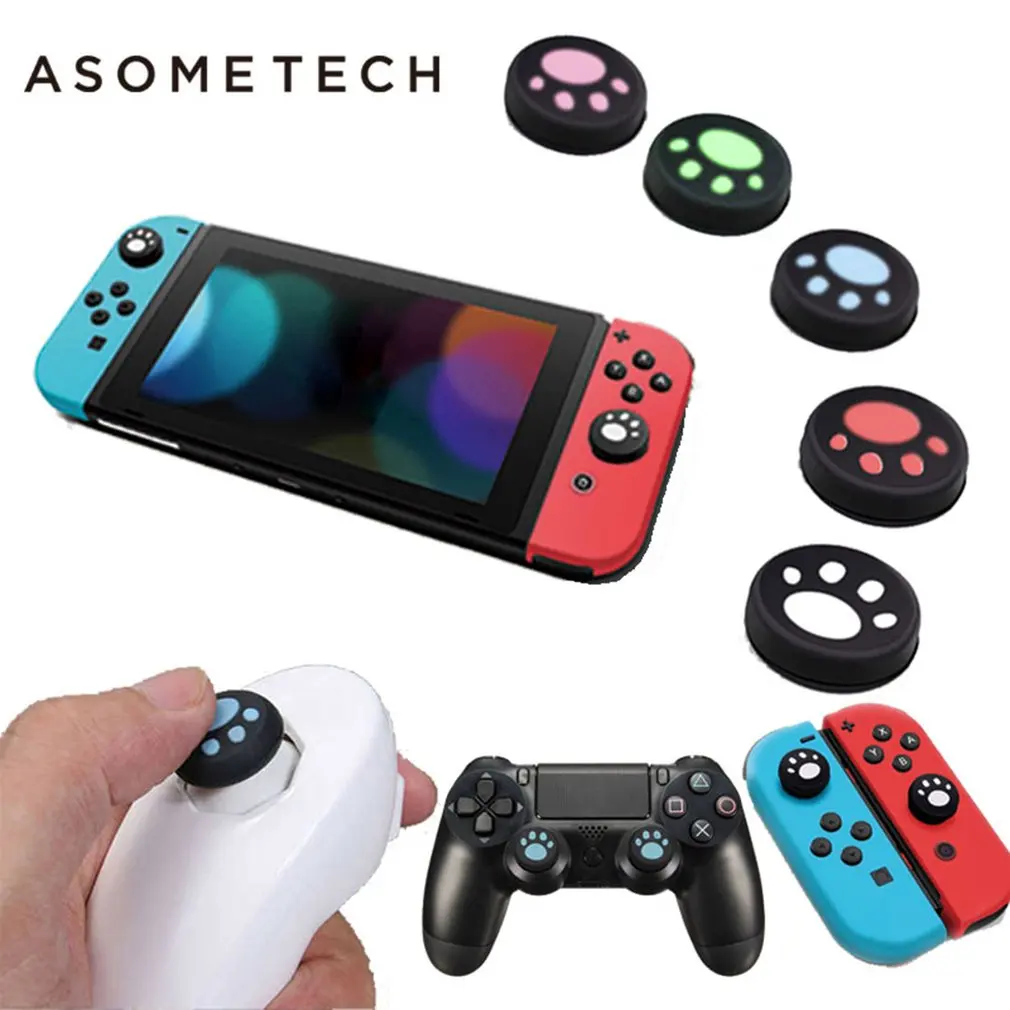 

2 Pcs Cat Paw Rubber Silicone Game Handle Joystick Thumb Stick Grip Cap For PS3 PS4 Xbox One/360