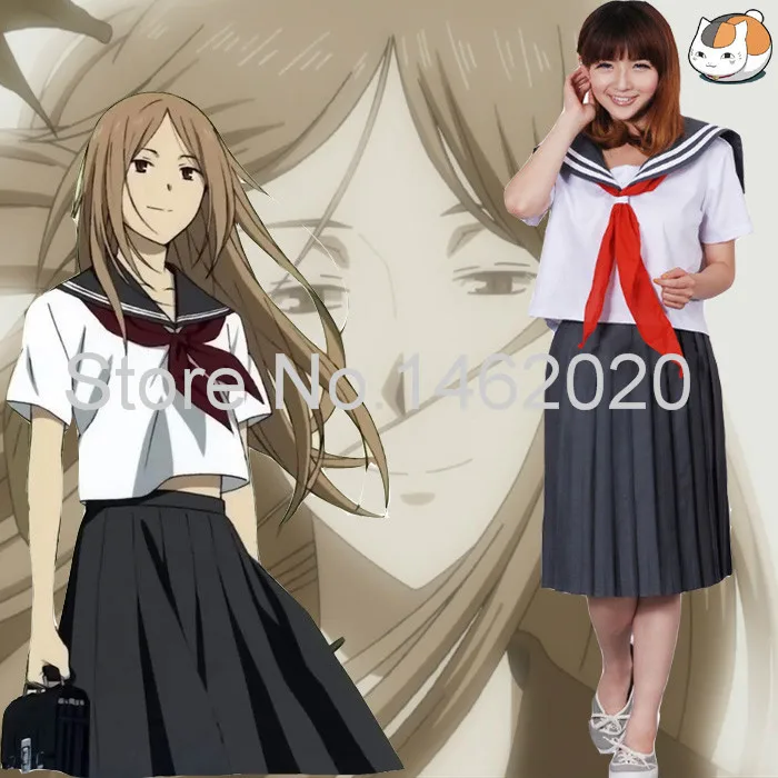 Anime Natsume Yuujinchou Nyanko Sensei Natsume Reiko Cosplay Costume font b Women b font Sailor Suits