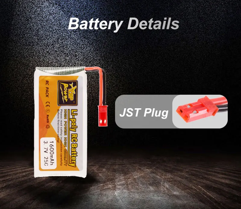 4 шт. ZOP Мощность 3 7 V 1600mAh 1S Lipo Батарея JST разъем Замена в 1 Зарядное устройство для