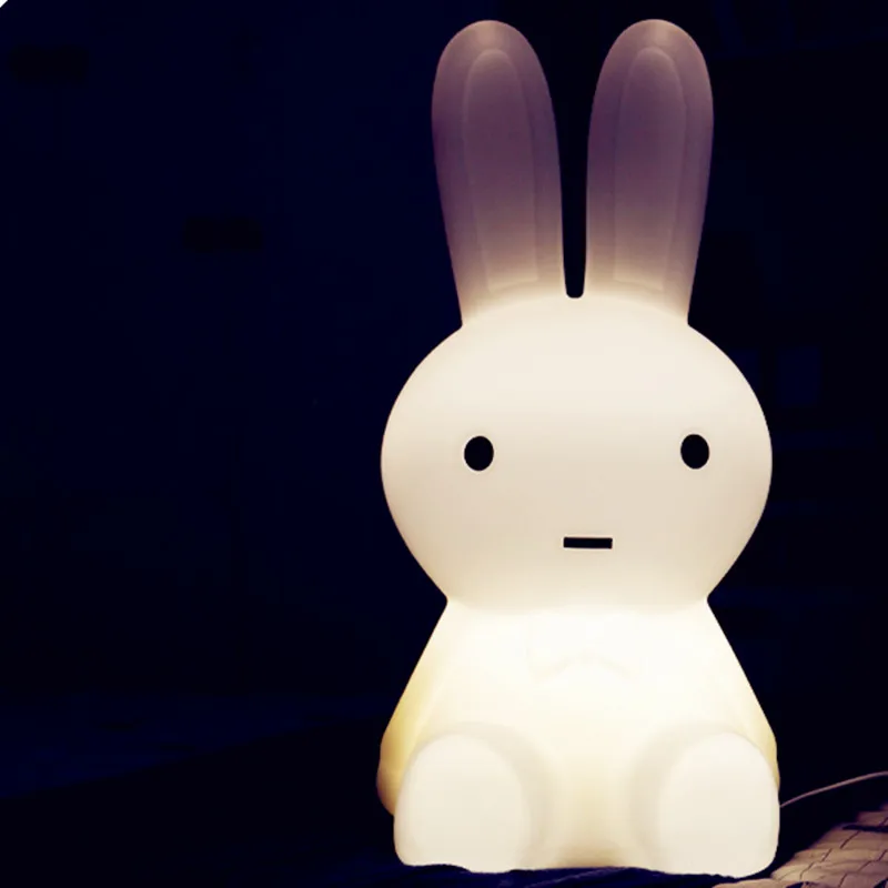 Мультфильм кролик светодиодный Ночной светильник 50 см затемнения штекер атмосферу светильник для детей Детская комната украшения