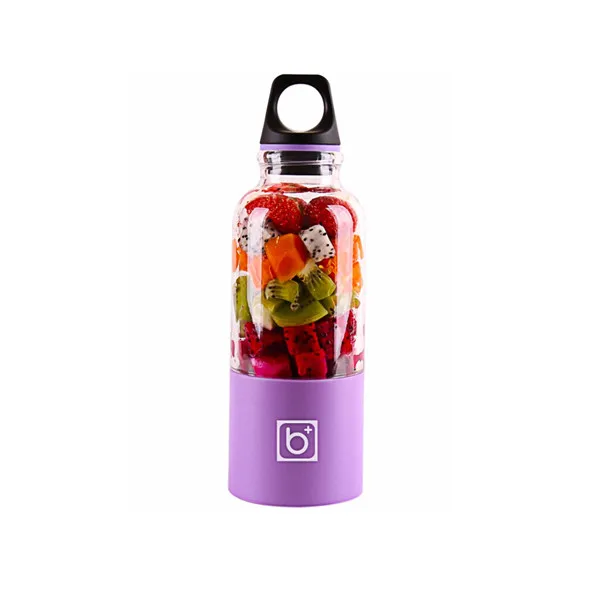 Портативная соковыжималка с зарядкой от USB электрическая автоматическая Bingo Benko овощи фруктовый сок блендер Миксер Бутылка Чашка 500 мл - Цвет: Purple