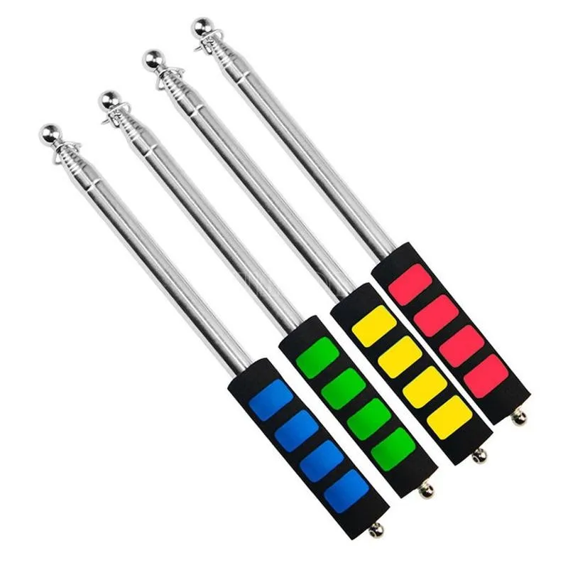 

4 pieces 1.2 meters stainless steel baton flagpole soft handle guide pole telescopic flagpole collapsible flagpole tour groups