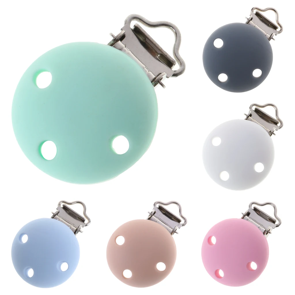 

Baby Pacifier Clip Silicone Soother Teether Nipple Holder Round Soft Saliva Towel Clips Toys Buckle Newborn Nursing Supplies DIY