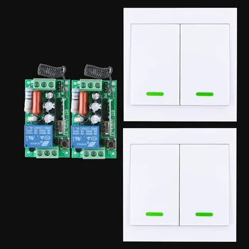 

Smart Home 220V Ceiling Lamp Light LED Bulb Remote Control Switch Wireless Wall Pannel Transmitter Input Output 10A RF Receiver