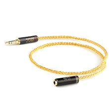 

Xiao Fan Handmade Platinum Gold Headphone Extension Cord 3.5 mm Male to Female Computer Headset Mobile Phone Adapter Audio Cable