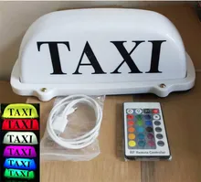 Portable Taxi Top Light 7 Color Change LED Taxi Cab Sign Car Blank Roof Top Light USB Rechargeable Car Roof Light Accessories waterproof taxi cab top lamp magnetic car vehicle indicator lights with cord and plug waterproof taxi top light