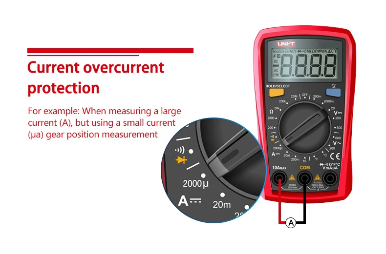 UNI-T UT33B+ цифровой мультиметр ручной диапазон AC DC 200 мВ~ 600 в Измеритель Напряжения DC 10 А Измеритель сопротивления тока
